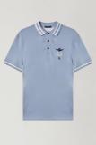 Baumwollpiqué-Poloshirt Eisblau Aeronautica Militare