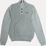 Stehkragenpullover Grau Aeronautica Militare